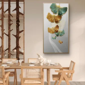 Auspicious Ginkgo Leaf Abstract Premium Acrylic Wallart