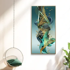 Ethereal Golden Birds Acrylic Wall Art Absract Design