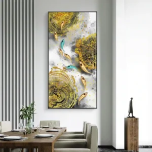 Prosperity Golden Koi Acrylic Wall Art