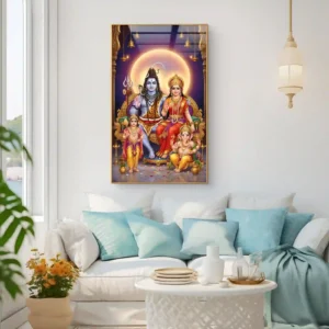 Divine Shiv Shakti Parivar Aura Premium Acrylic Wall Art