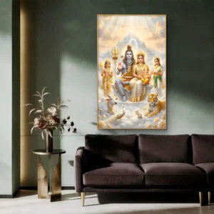 Divine Kailash Shiv Parivar Premium Acrylic Wall Art