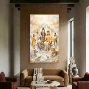 Divine Kailash Shiv Parivar Premium Acrylic Wall Art