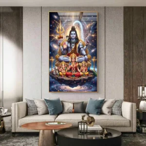 Cosmic Lord Shiva Family – Premium Acrylic Wall Art
