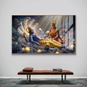 Golden Aura Vishnu Lakshmi Premium Acrylic