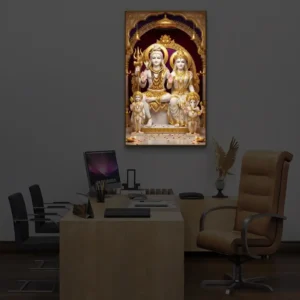 Divine Shiv Parivar – Premium Backlit Led Wall Art