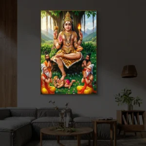 Lord Dakshinamurthy Premium Backlight Vertical Wallart