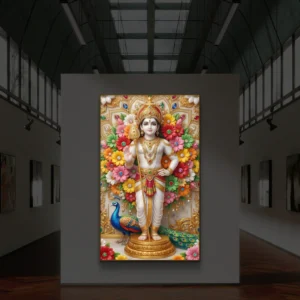 Shri Subramanyam Swamy Divine Premium Backlight Vertical Wallart