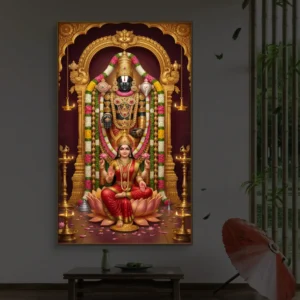 Lakshmi & Lord Venkateswara – Premium Backlight Wallart
