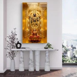 Royal Tirupati Balaji with Goddess Lakshmi Acrylic Wall Art