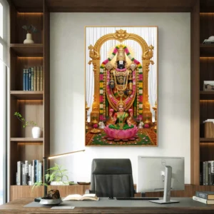 Golden Temple Lakshmi & Lord Venkateswara Premium Acrylic Wallart