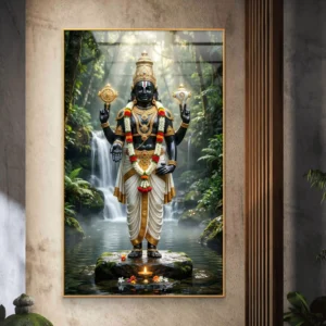 Lord Tirupati Balaji Waterfall Acrylic Wall Art