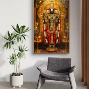 Sri Venkateswara Golden Temple Darshan Acrylic Wall Art