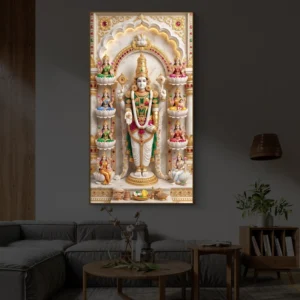 Ashta Laxmi Balaji Premium Backlight Vertical Wallart