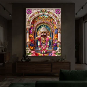 Lord Jagannath Floral Temple BAcklight Acrylic Wall Art